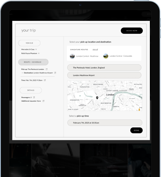 Luxury Car Booking on iPad